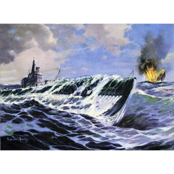 ELCO EBCO Conning The Kill WWII Submarine Giclee 13x19 Print
