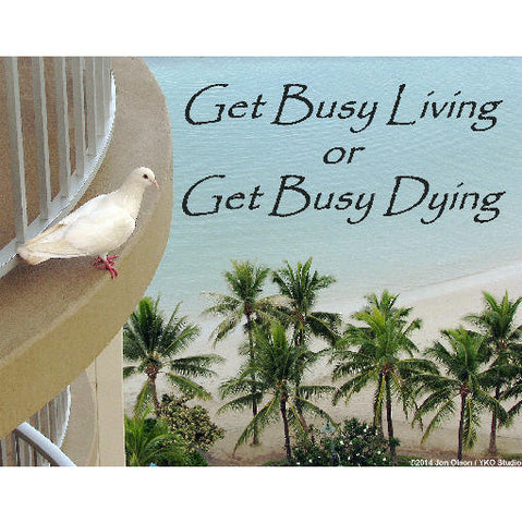 Inspirational Giclee Glossy Print  Get Busy Living or Get Busy Dying  Shawshank