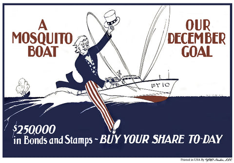Early WWII PT Boat Bond Drive Poster