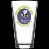US Navy SEABEES 16 Ounce Beer Glass