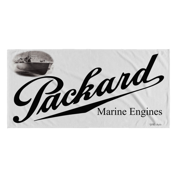 30 x 62 Packard Marine Engines Beach Towel